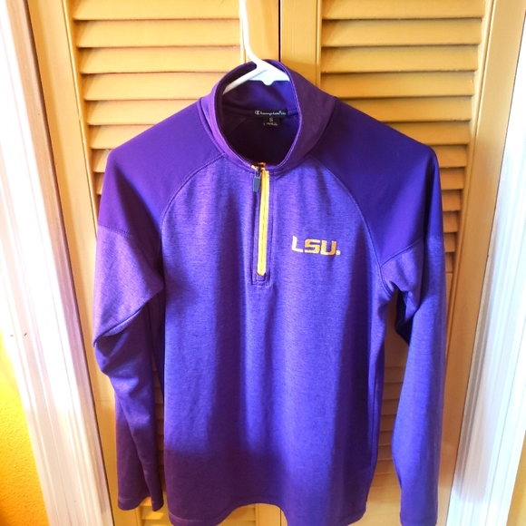 LSU Tigers Champion Elite 1/4 Zip Dry Fit Pullover Long Sleeve Shirt Women’s S - Picture 1 of 5